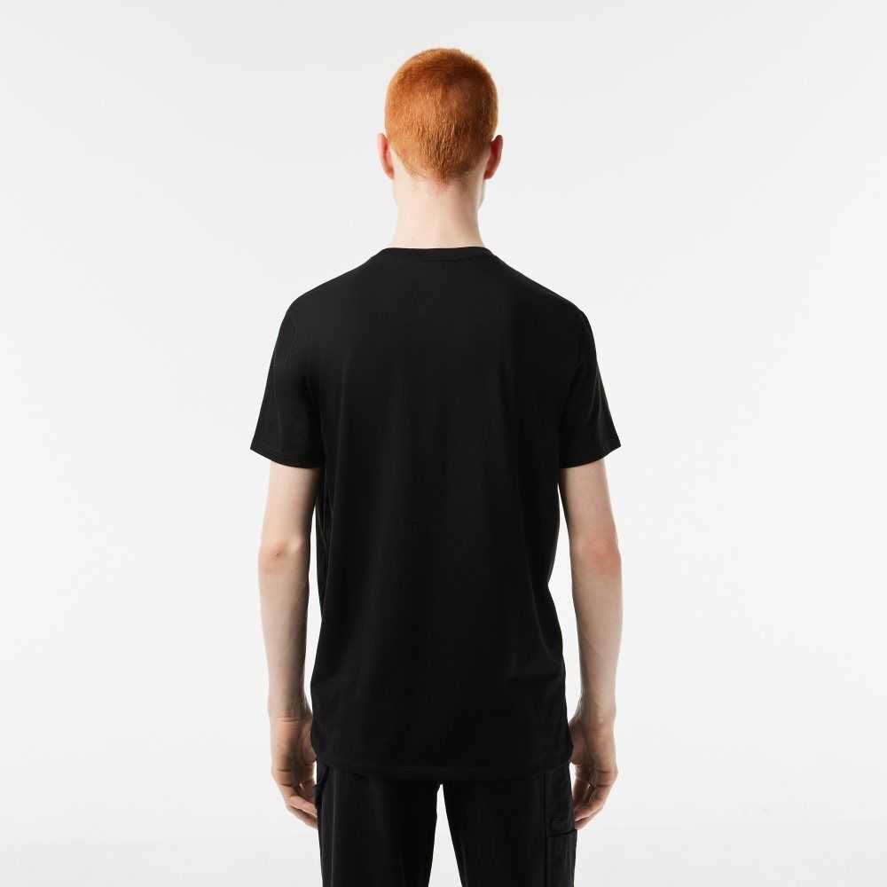 Lacoste Crew Neck Pima Algodon Jersey Negras | 2359-BUORD