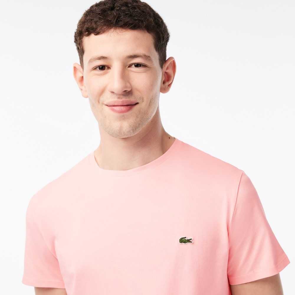 Lacoste Crew Neck Pima Algodon Jersey Rosas | 6483-WNHTS