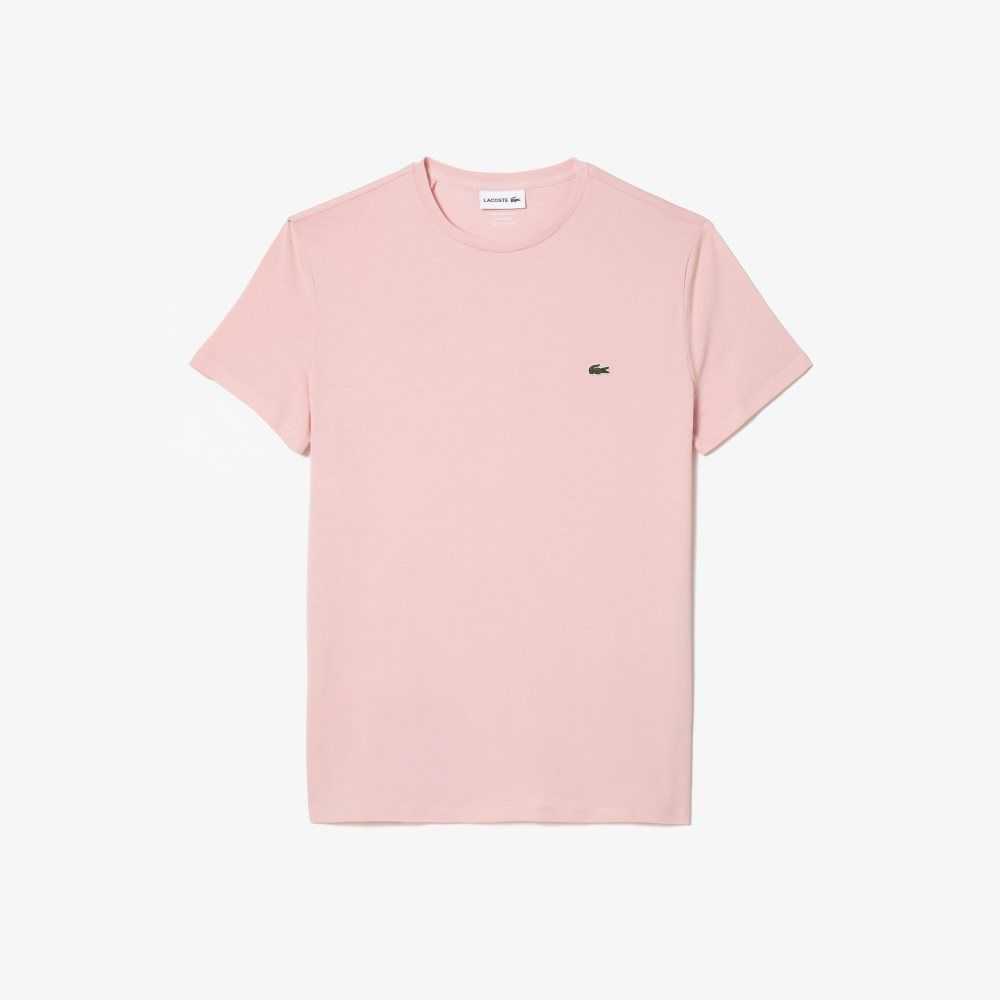 Lacoste Crew Neck Pima Algodon Jersey Rosas | 6483-WNHTS