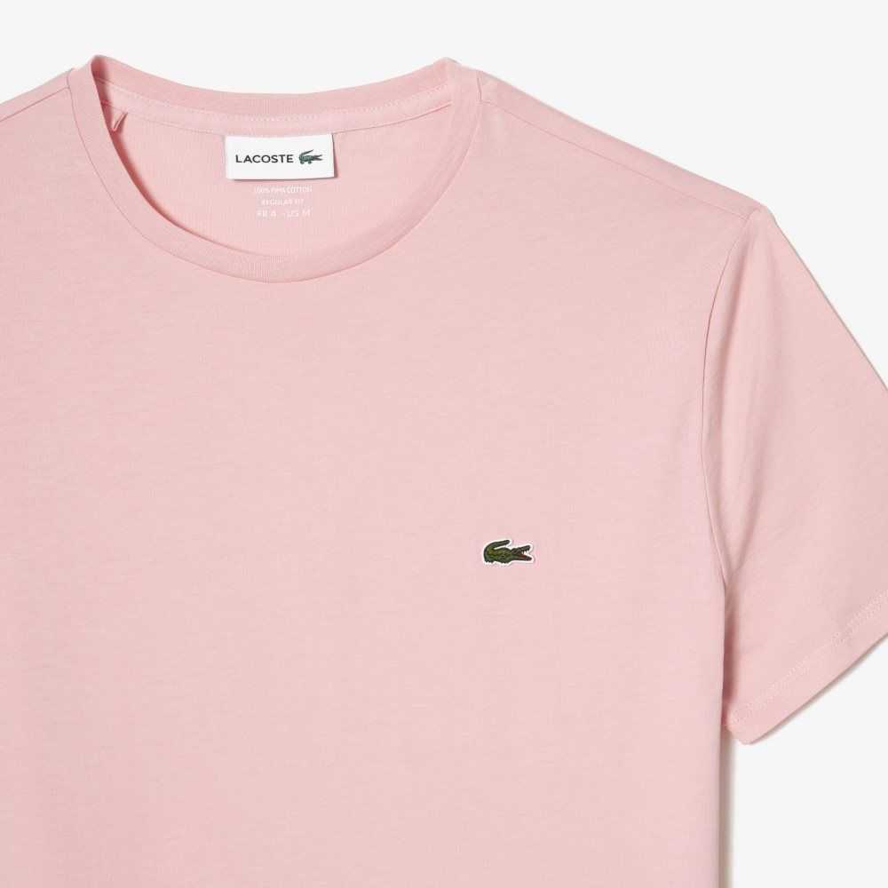 Lacoste Crew Neck Pima Algodon Jersey Rosas | 6483-WNHTS