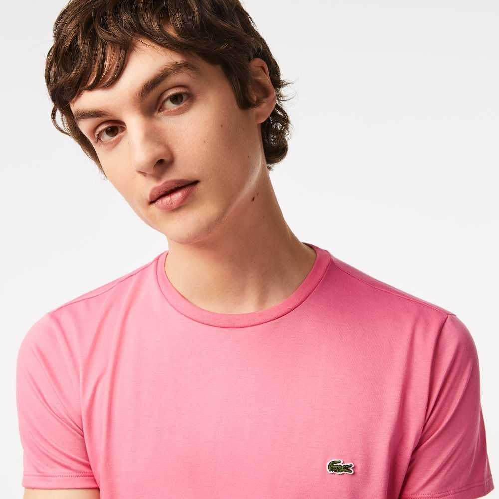 Lacoste Crew Neck Pima Algodon Jersey Rosas | 6832-WYCMO