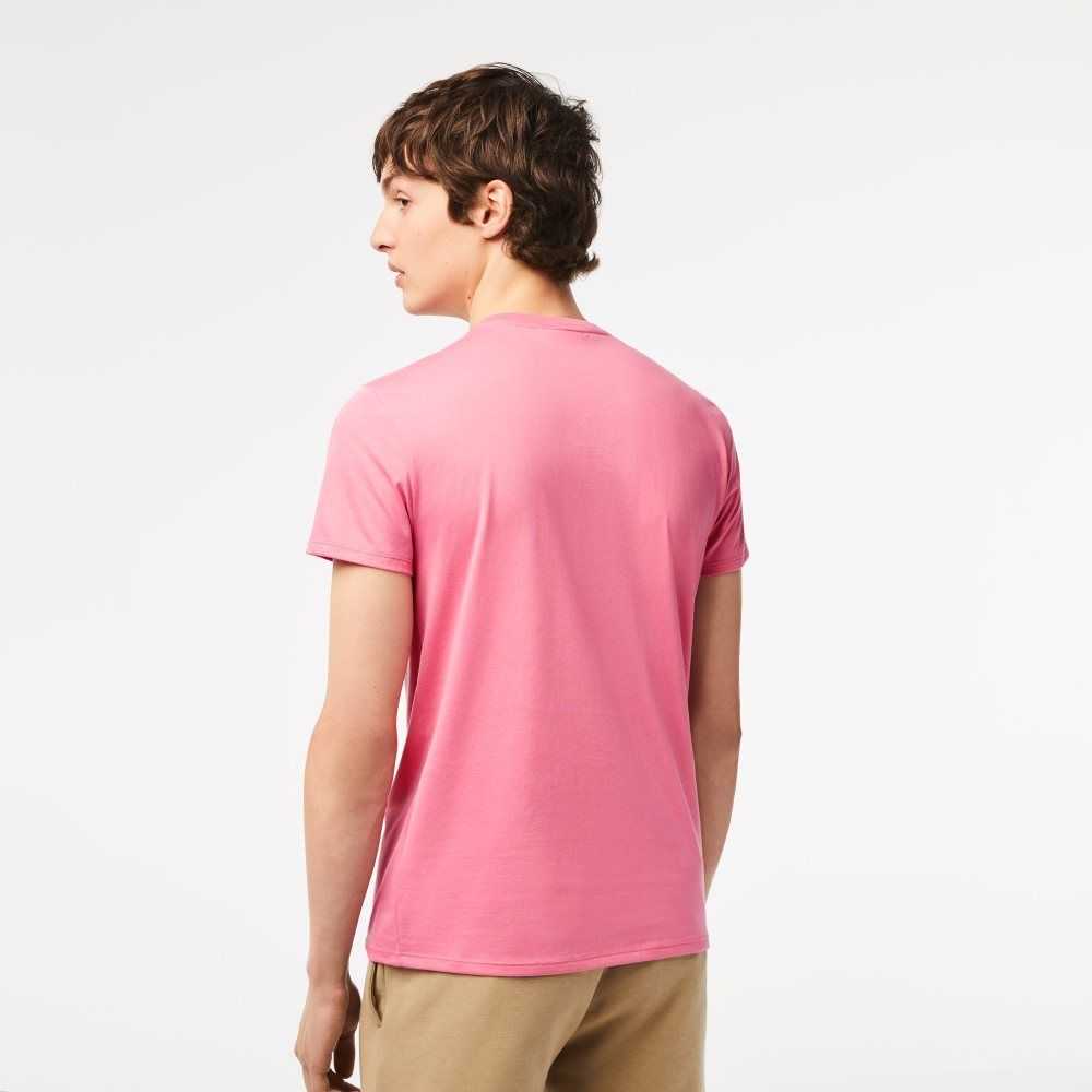 Lacoste Crew Neck Pima Algodon Jersey Rosas | 6832-WYCMO