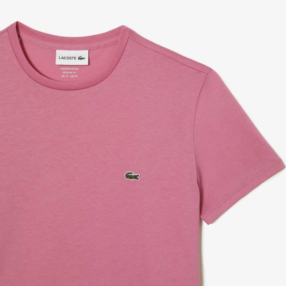 Lacoste Crew Neck Pima Algodon Jersey Rosas | 6832-WYCMO