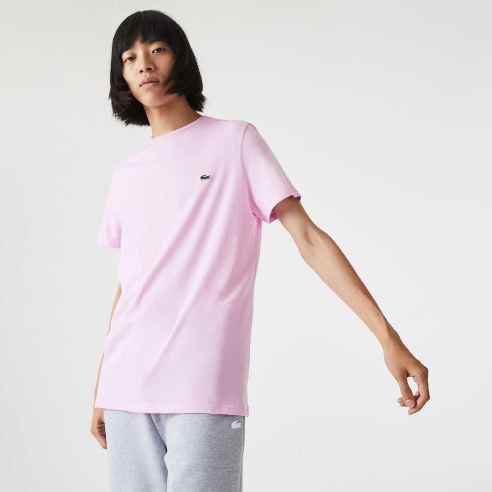 Lacoste Crew Neck Pima Algodon Jersey Rosas | 7980-GIDSN