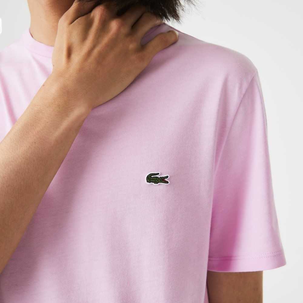 Lacoste Crew Neck Pima Algodon Jersey Rosas | 7980-GIDSN