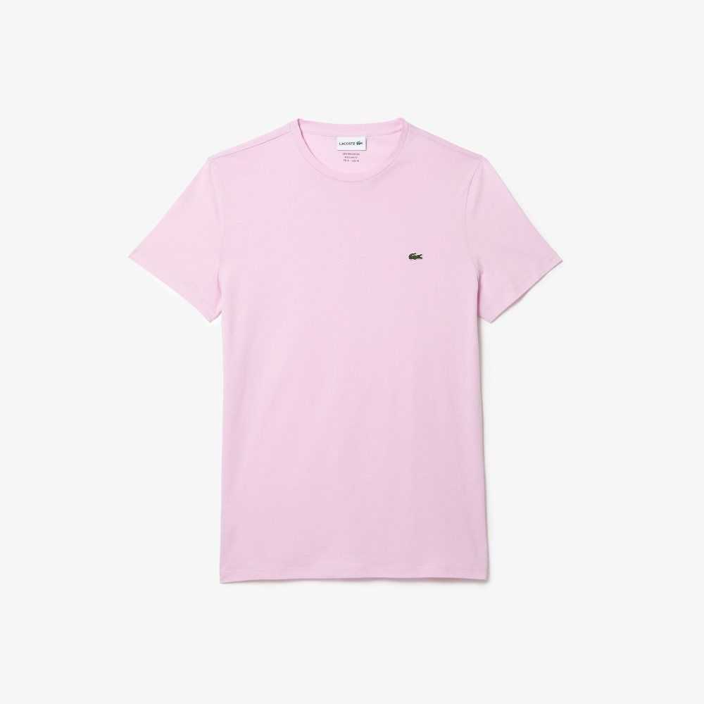 Lacoste Crew Neck Pima Algodon Jersey Rosas | 7980-GIDSN