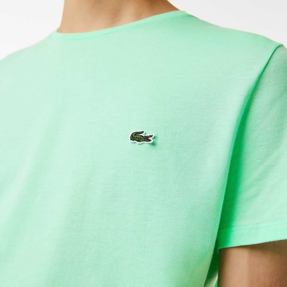 Lacoste Crew Neck Pima Algodon Jersey Verde Claro | 3728-LGFPV