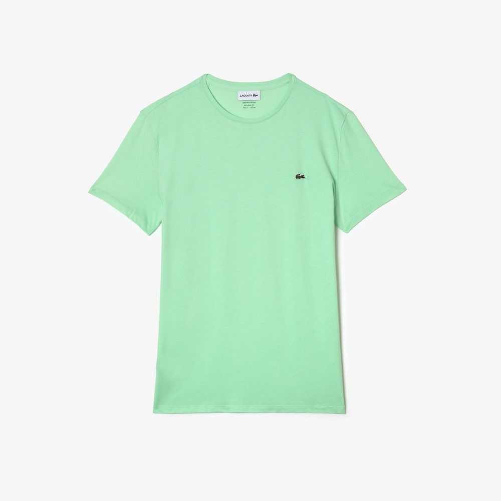 Lacoste Crew Neck Pima Algodon Jersey Verde Claro | 3728-LGFPV