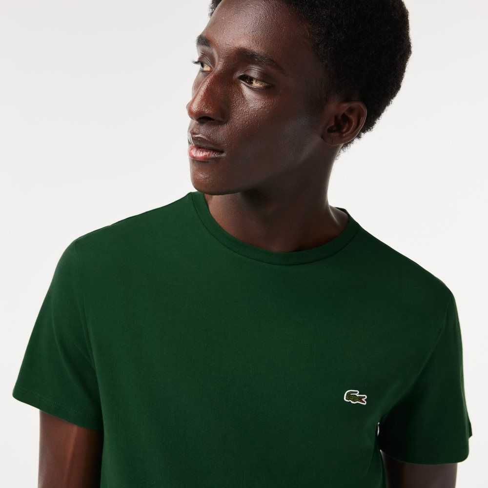 Lacoste Crew Neck Pima Algodon Jersey Verde | 5497-REOFD