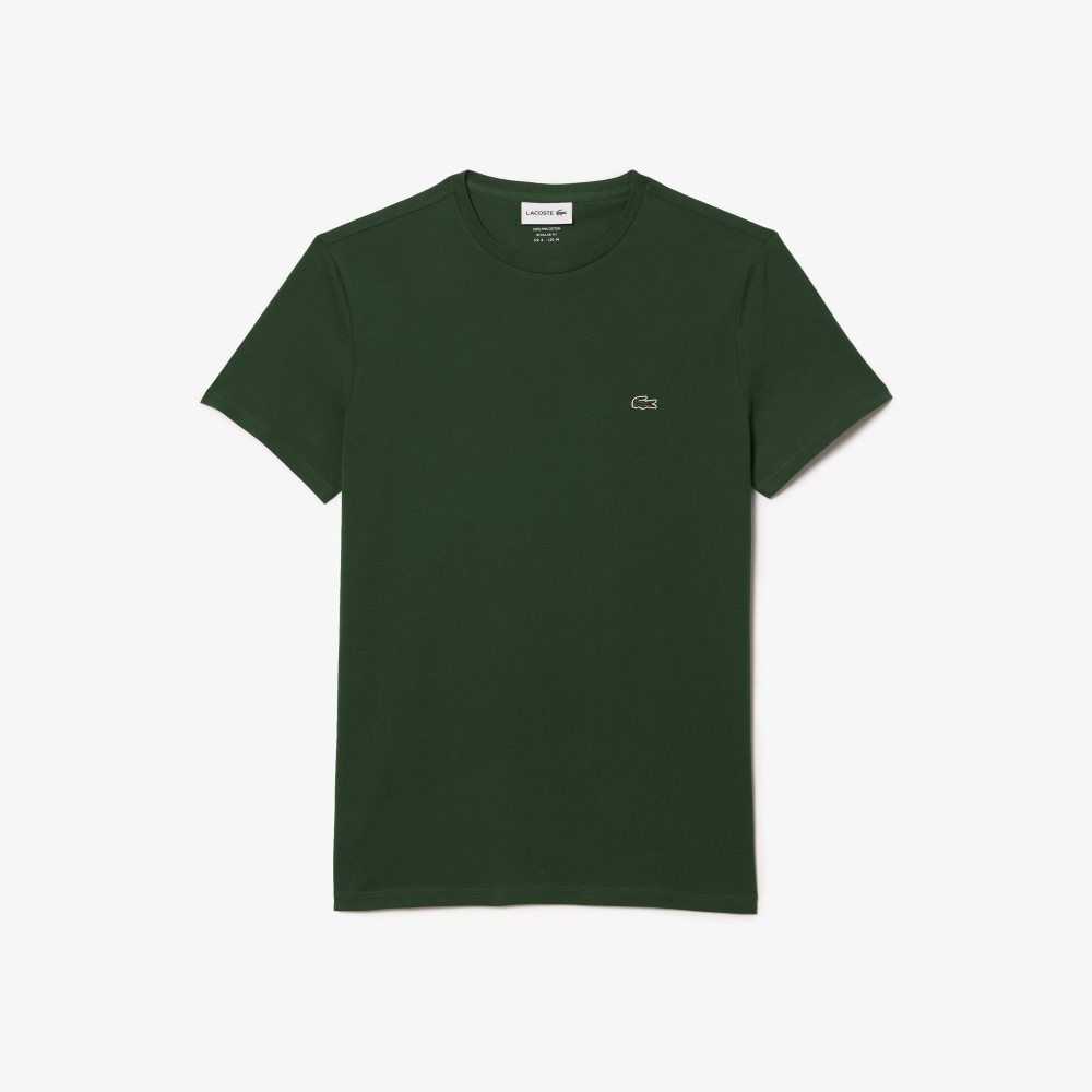 Lacoste Crew Neck Pima Algodon Jersey Verde | 5497-REOFD