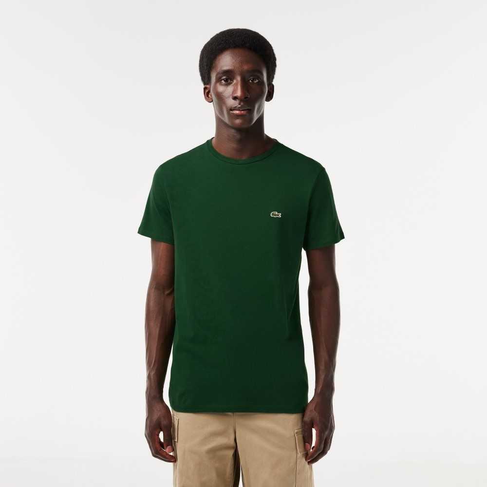 Lacoste Crew Neck Pima Algodon Jersey Verde | 5497-REOFD