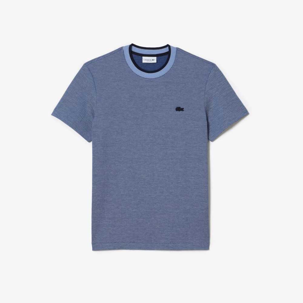 Lacoste Crew Neck Premium Algodon Azules Azul Marino Azules Blancas | 7190-BCHRT