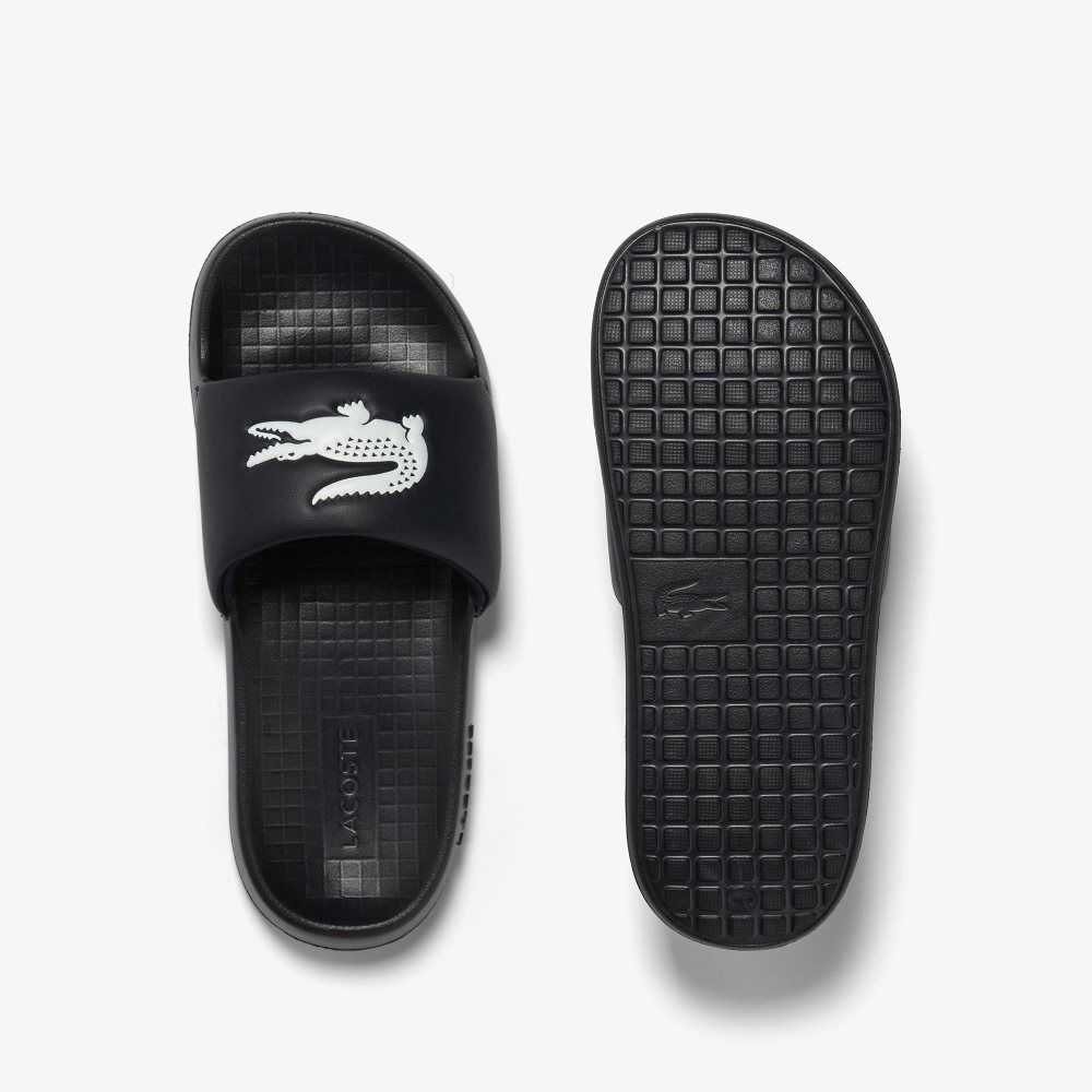 Lacoste Croco 1.0 Negras Blancas | 2106-UAENQ