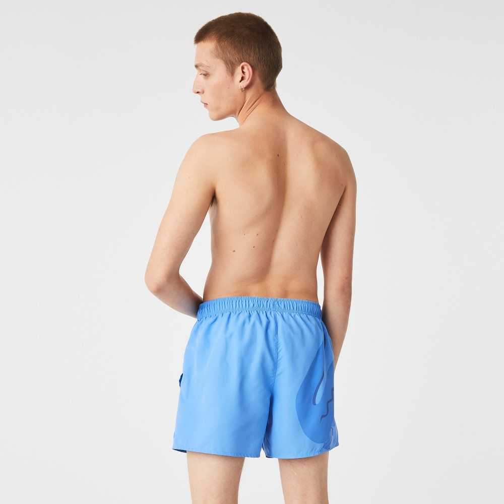 Lacoste Crocodile Built-In Mesh Boxer Azules | 1350-REGVW