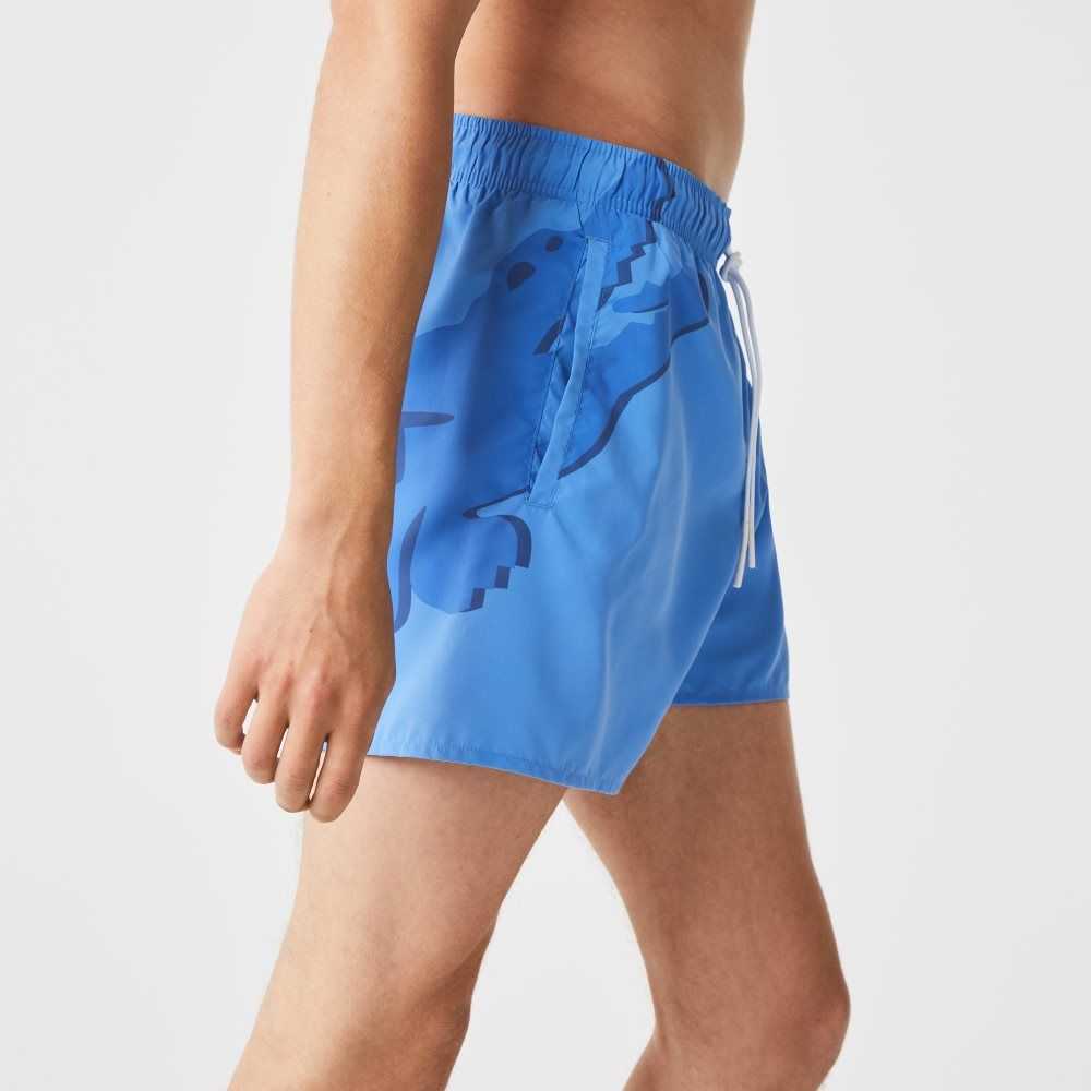 Lacoste Crocodile Built-In Mesh Boxer Azules | 1350-REGVW