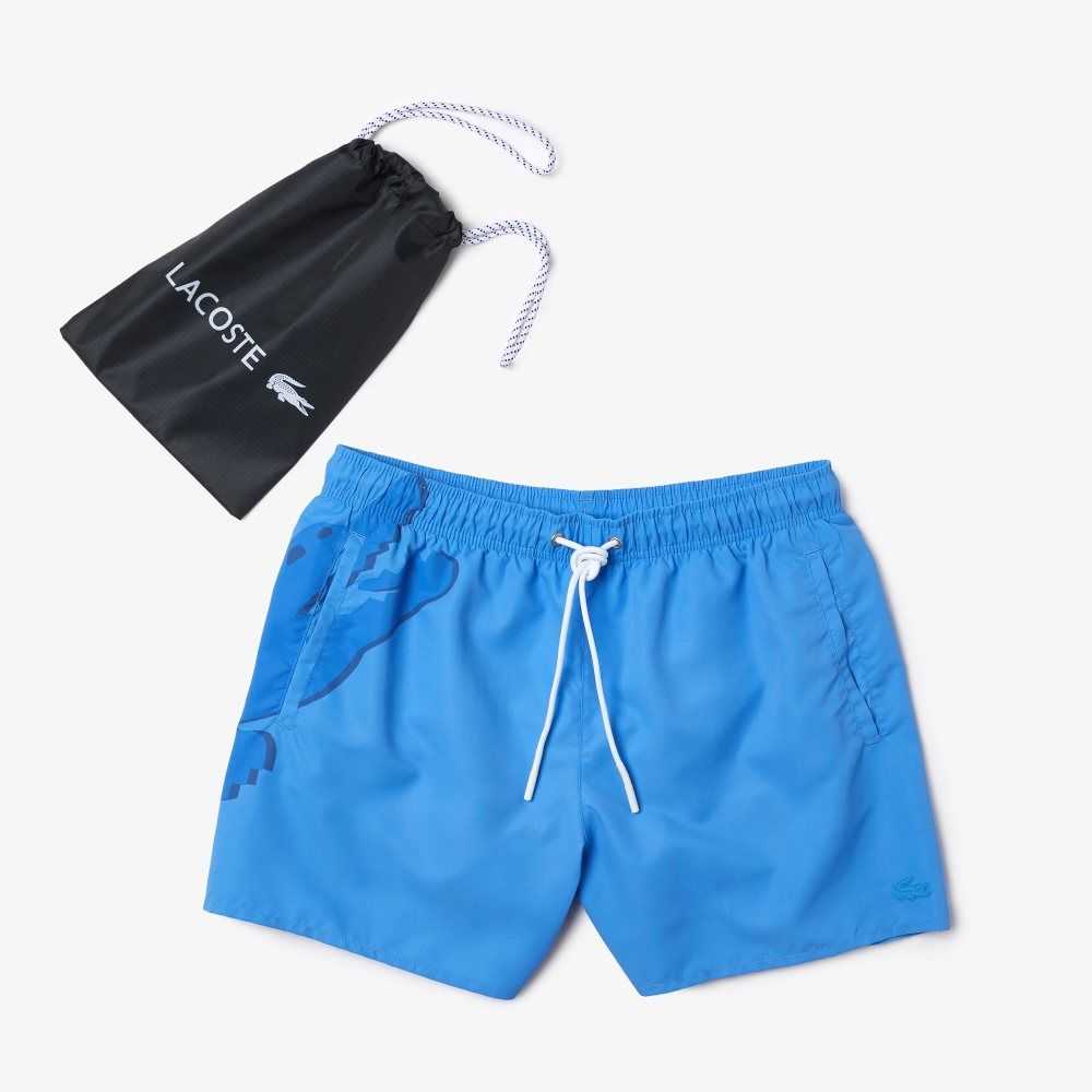 Lacoste Crocodile Built-In Mesh Boxer Azules | 1350-REGVW