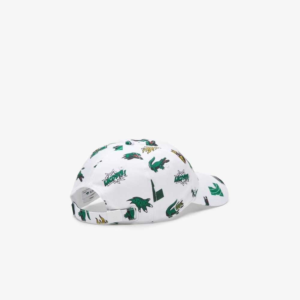 Lacoste Crocodile Print Blancas | 0413-XGRMZ