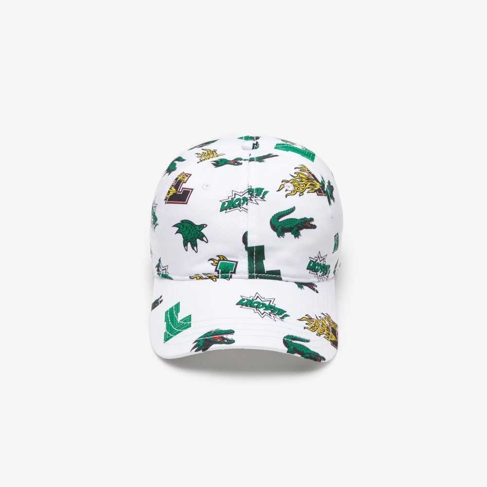 Lacoste Crocodile Print Blancas | 0413-XGRMZ