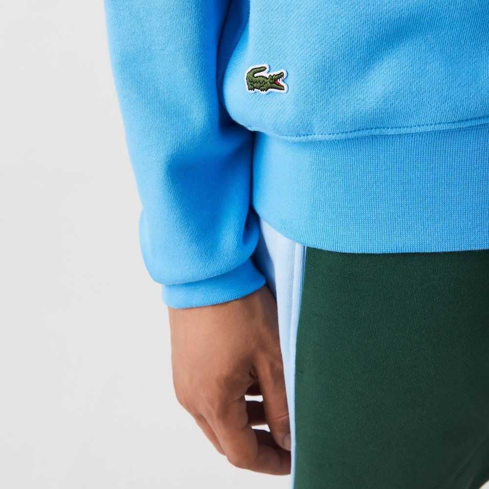 Lacoste Crocodile Print Crew Neck Azules | 2318-CLFJY