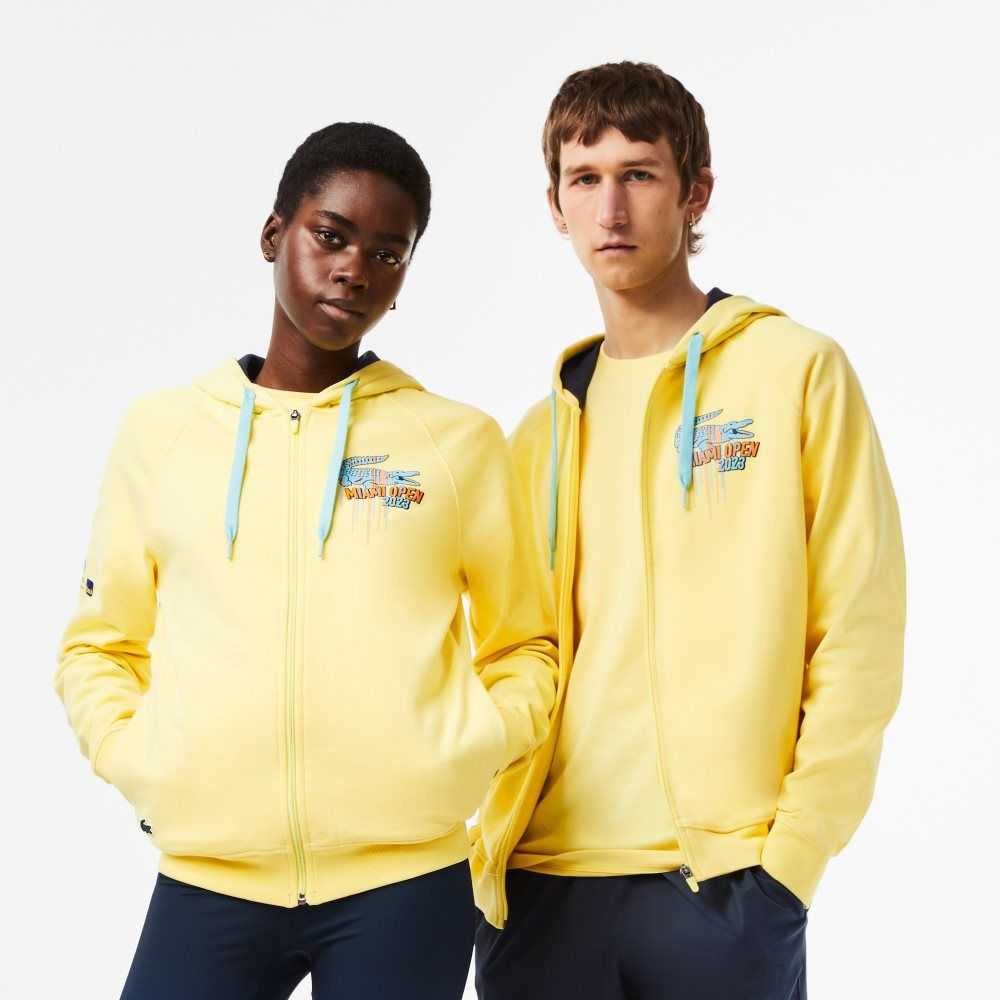 Lacoste Deporte Miami Open Edition Hoodie Amarillo | 4790-SYGEW