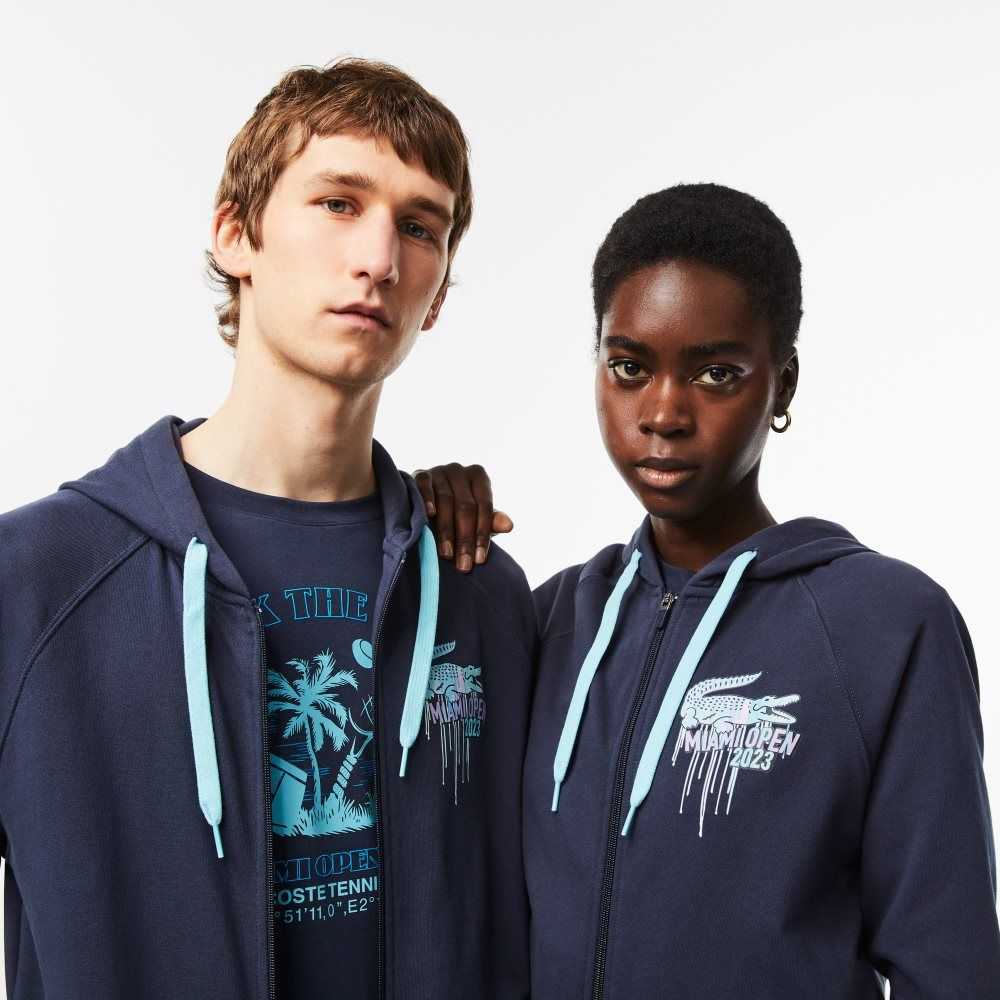 Lacoste Deporte Miami Open Edition Hoodie Azules | 5276-UXQNG