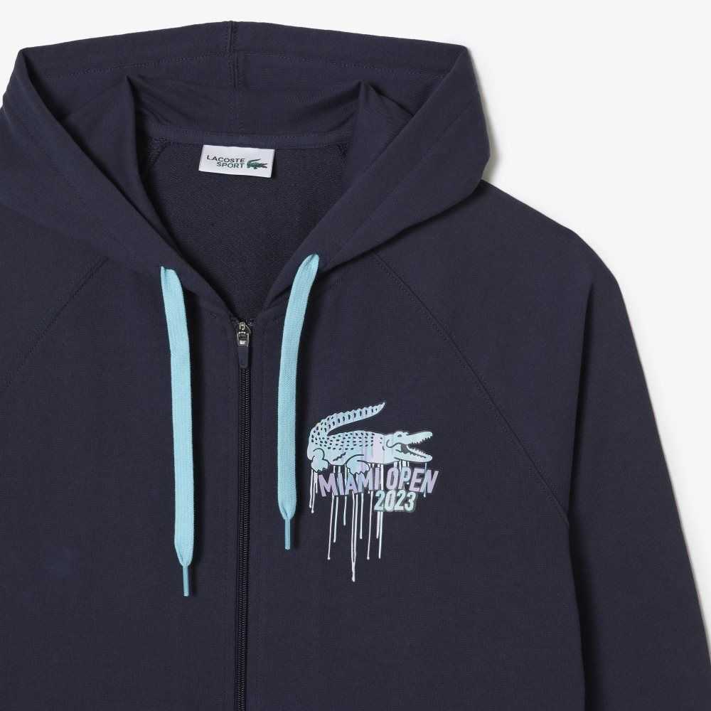 Lacoste Deporte Miami Open Edition Hoodie Azules | 5276-UXQNG