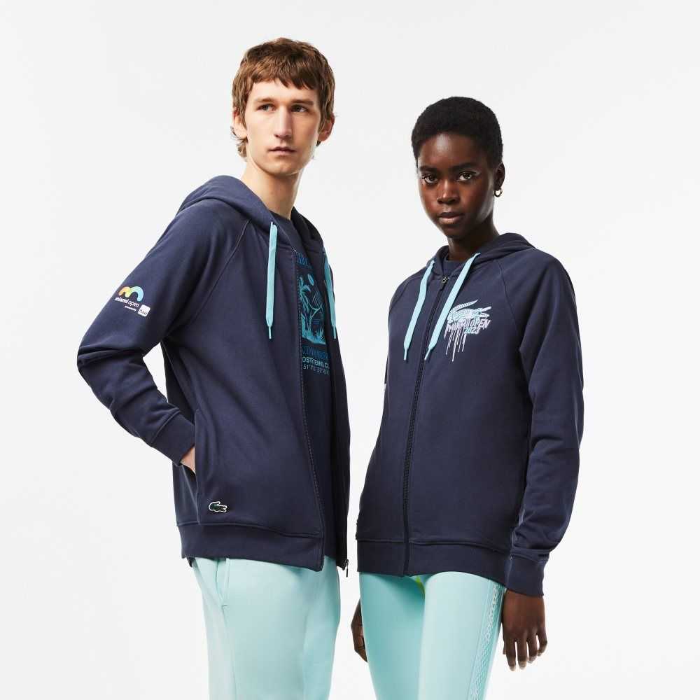 Lacoste Deporte Miami Open Edition Hoodie Azules | 5276-UXQNG