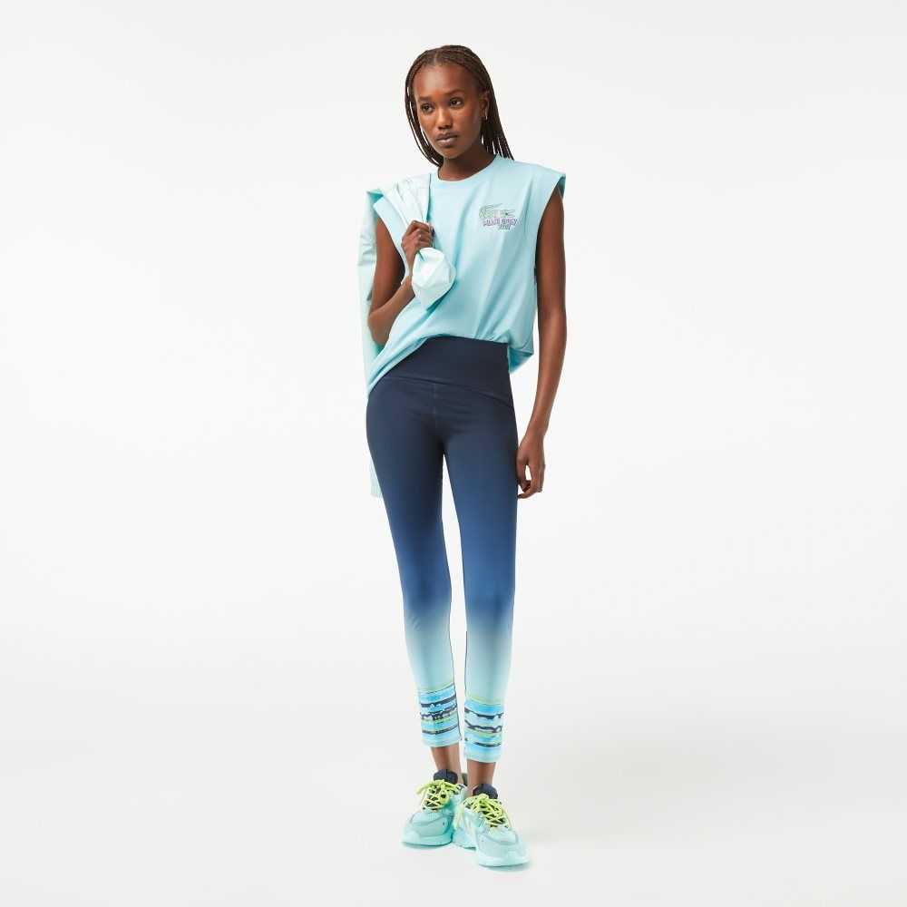 Lacoste Deporte Miami Open Edition Leggings Azules | 2670-GDEFT