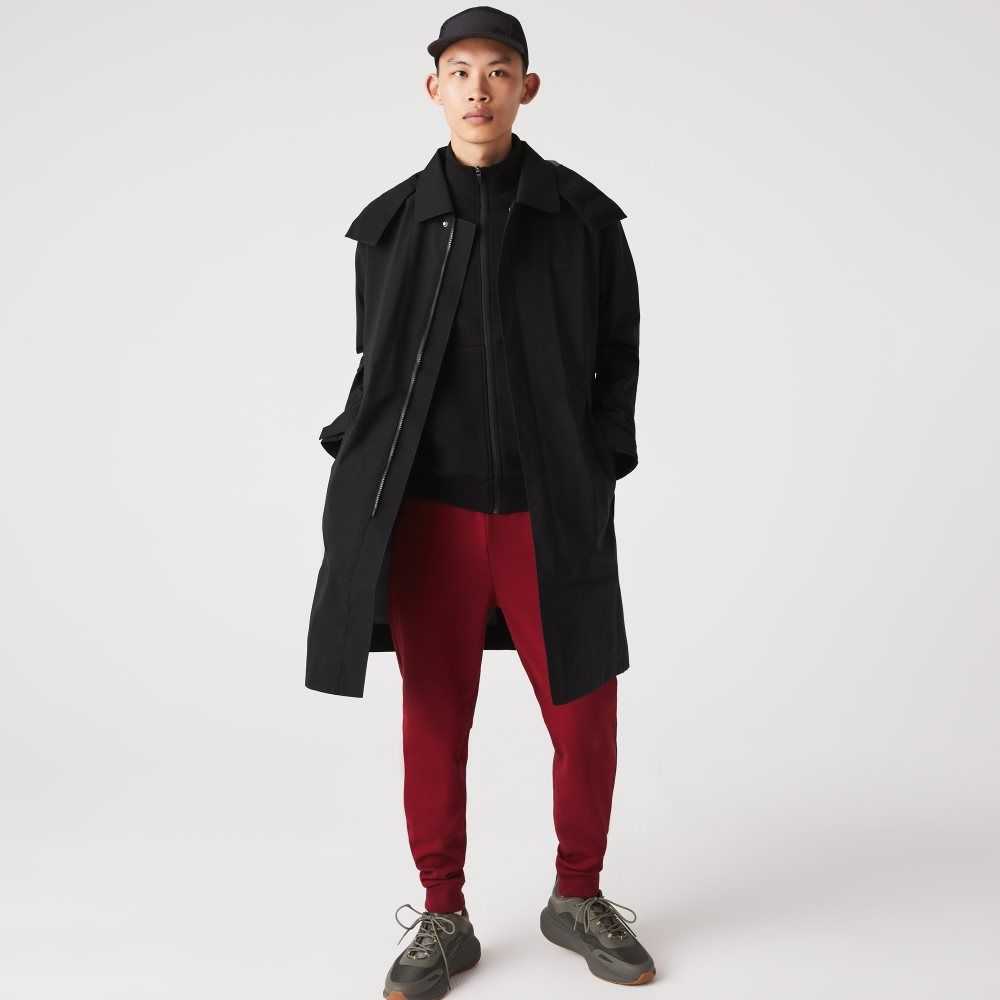 Lacoste Detachable Hood Knee-Length Agua-Resistant Parka Negras | 7612-KZFSW