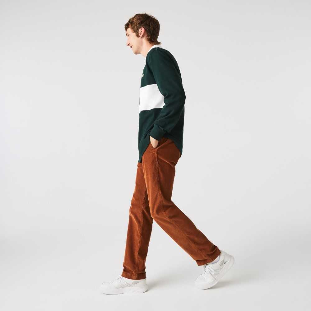 Lacoste Directo Fit Corduroy Chinos Marrones | 9047-OUXPJ