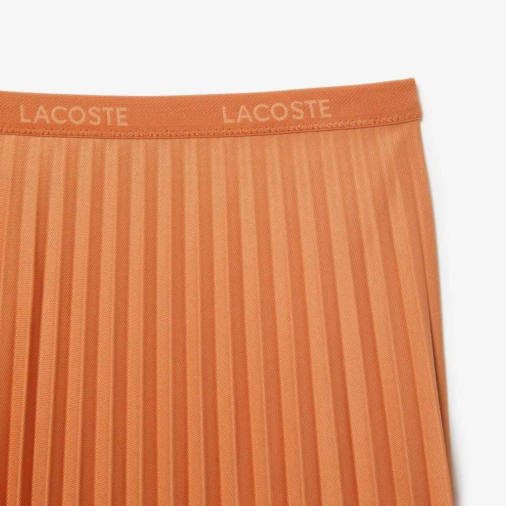 Lacoste Elasticized Cintura Flowing Plisado Naranjas | 4798-FYMAC