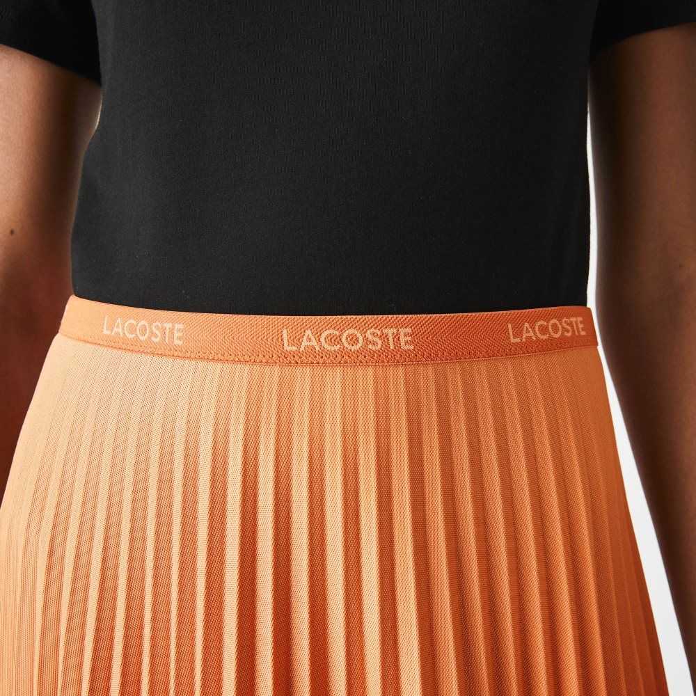 Lacoste Elasticized Cintura Flowing Plisado Naranjas | 4798-FYMAC