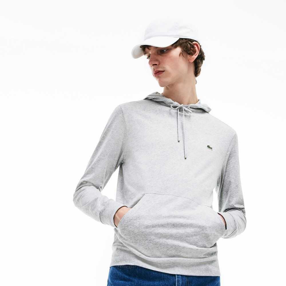 Lacoste Encapuchado Algodon Jersey Sweatshirt Gris | 3196-NRXQL