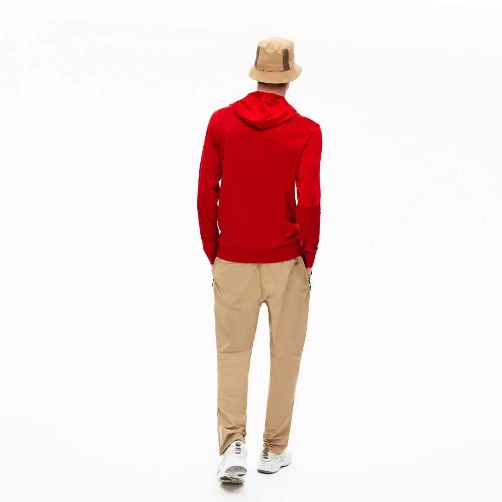 Lacoste Encapuchado Algodon Jersey Sweatshirt Rojas | 4625-KLBRT