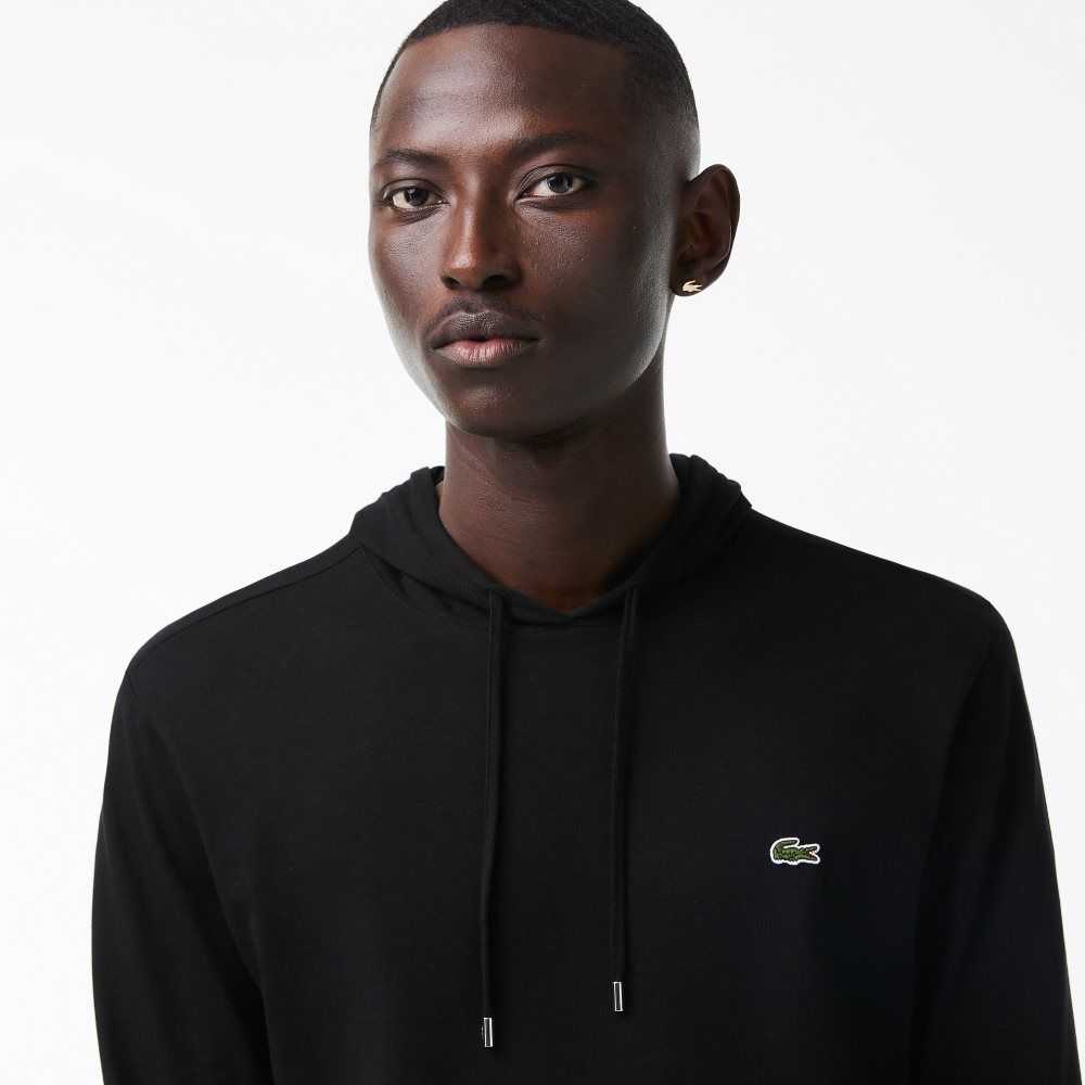 Lacoste Encapuchado Algodon Jersey Sweatshirt Negras | 6801-LEAJU