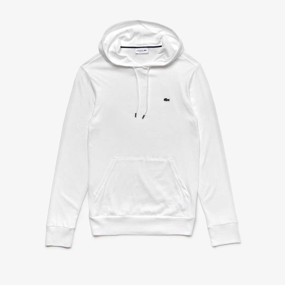 Lacoste Encapuchado Algodon Jersey Sweatshirt Blancas | 7135-UJFZB