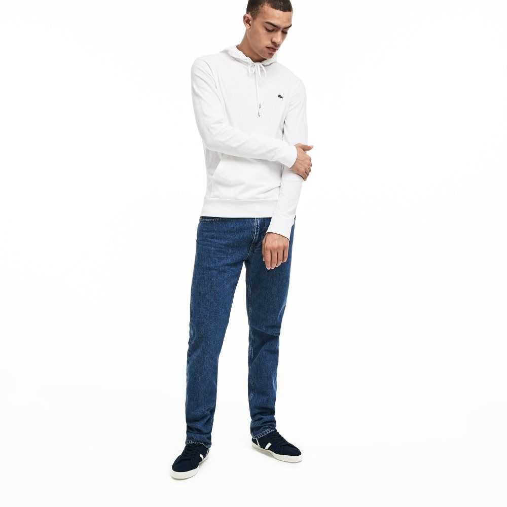 Lacoste Encapuchado Algodon Jersey Sweatshirt Blancas | 7135-UJFZB