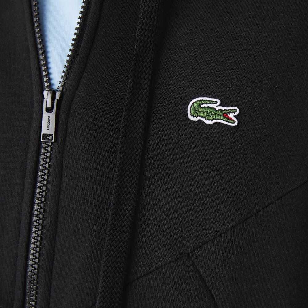 Lacoste Encapuchado Colorblock Lettered Fleece Zip Sweatshirt Negras | 8492-DGKIN