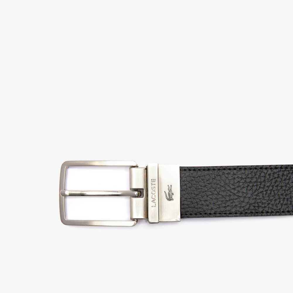 Lacoste Engraved Hebilla Grained Cuero Belt Negras | 2143-CRPOD