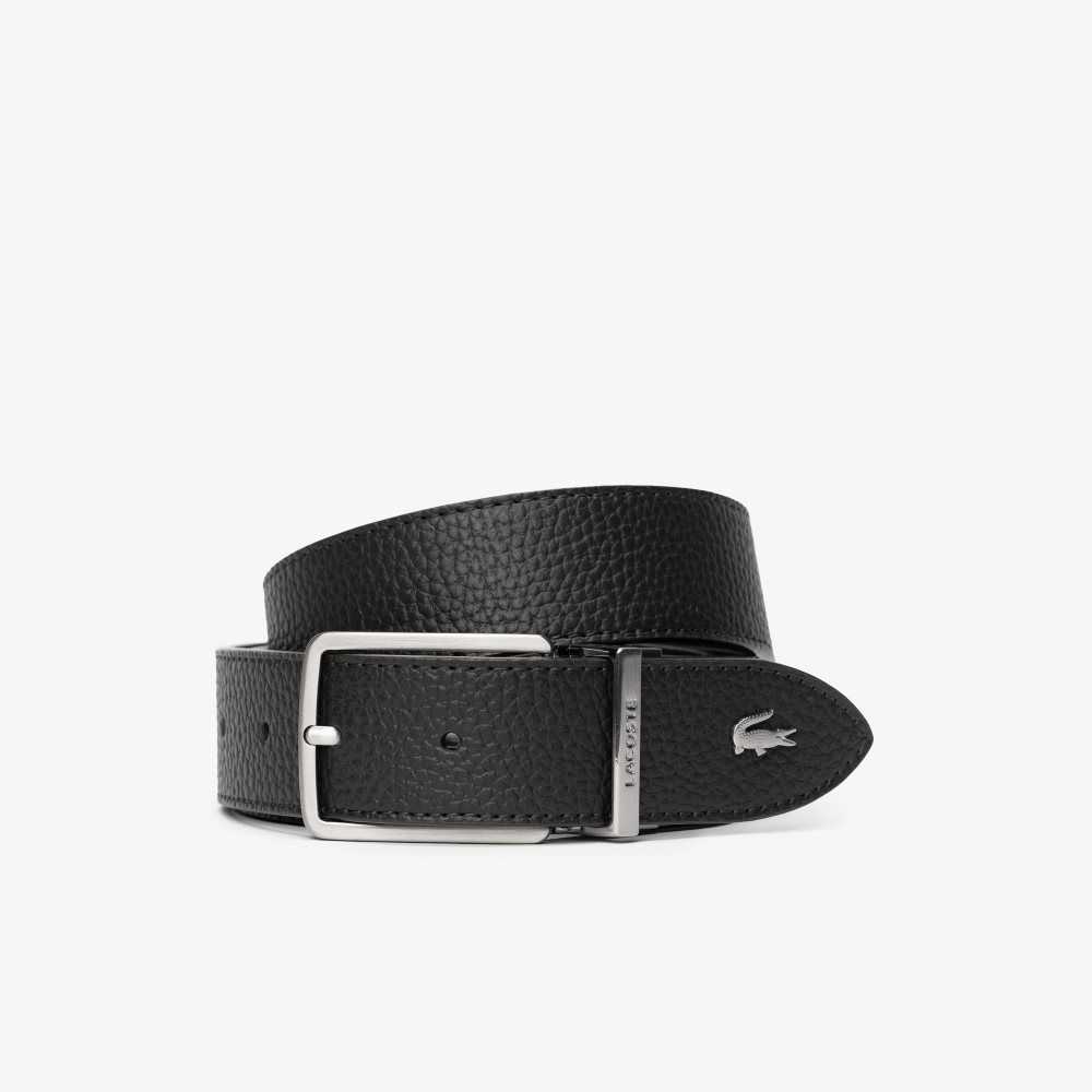 Lacoste Engraved Hebilla Grained Cuero Marrones Oscuro | 0358-REOSC