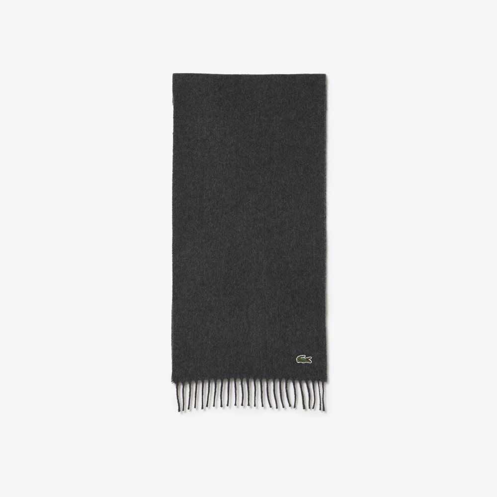 Lacoste Felt Lana And Cashmere Scarf Set Gris | 1368-USJRD