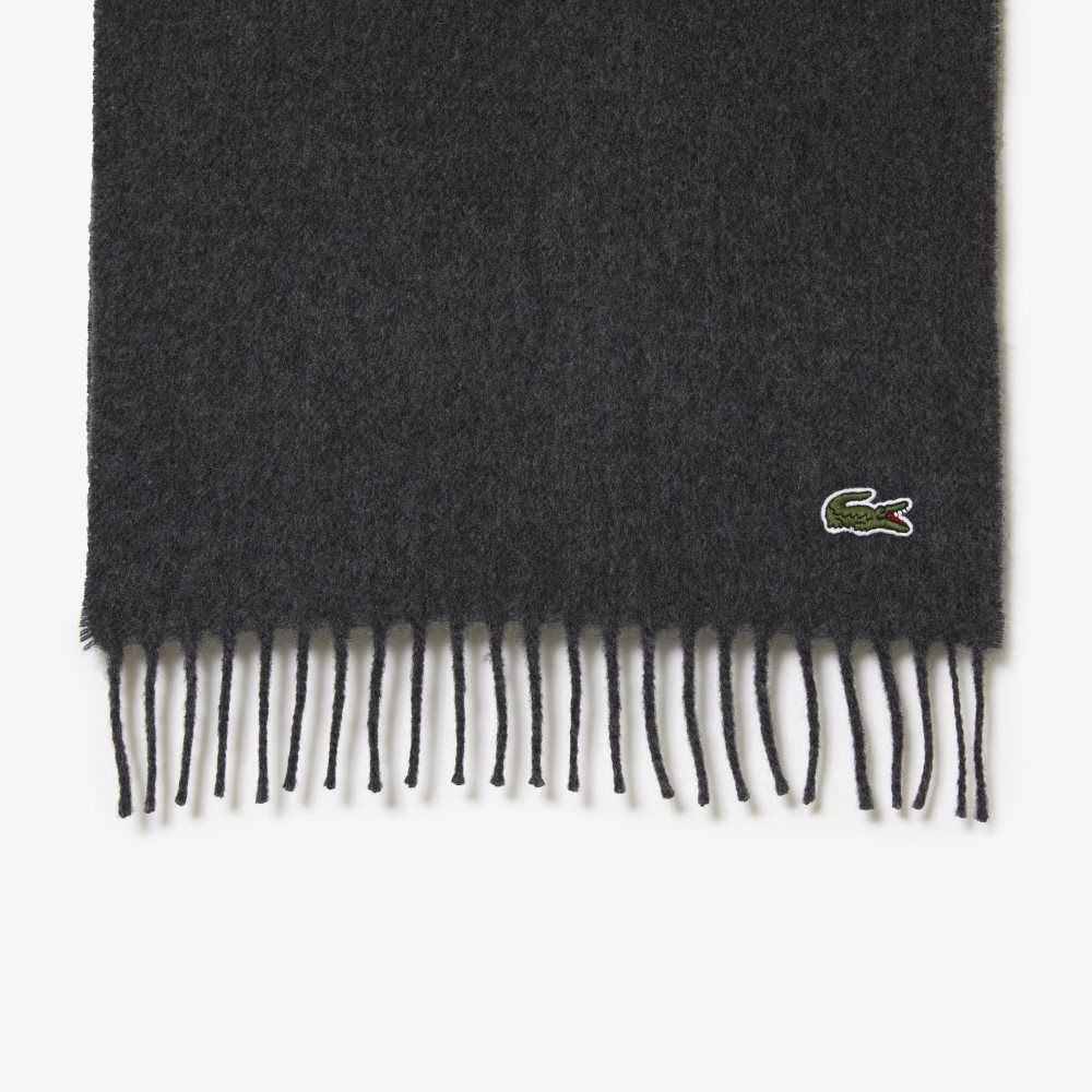 Lacoste Felt Lana And Cashmere Scarf Set Gris | 1368-USJRD