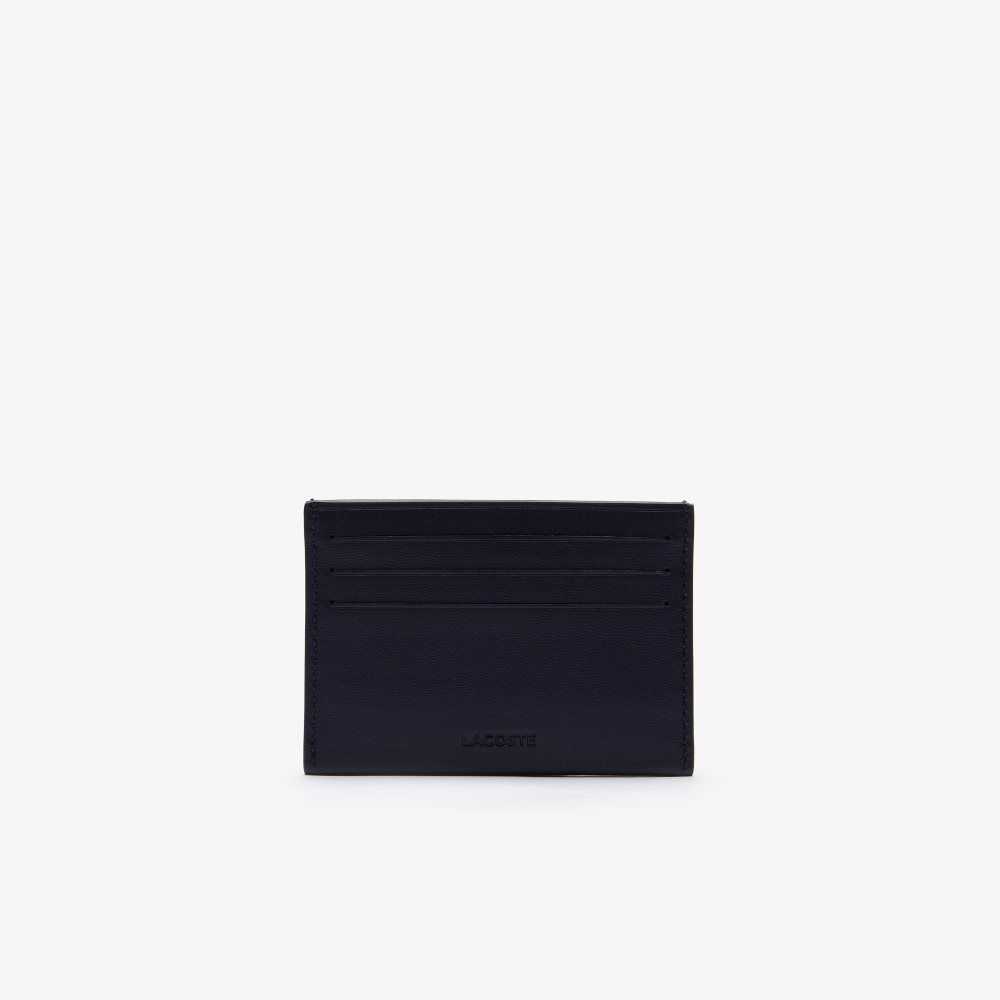 Lacoste Fitzgerald Cuero Card Holder Azul Marino | 0215-LBZMQ