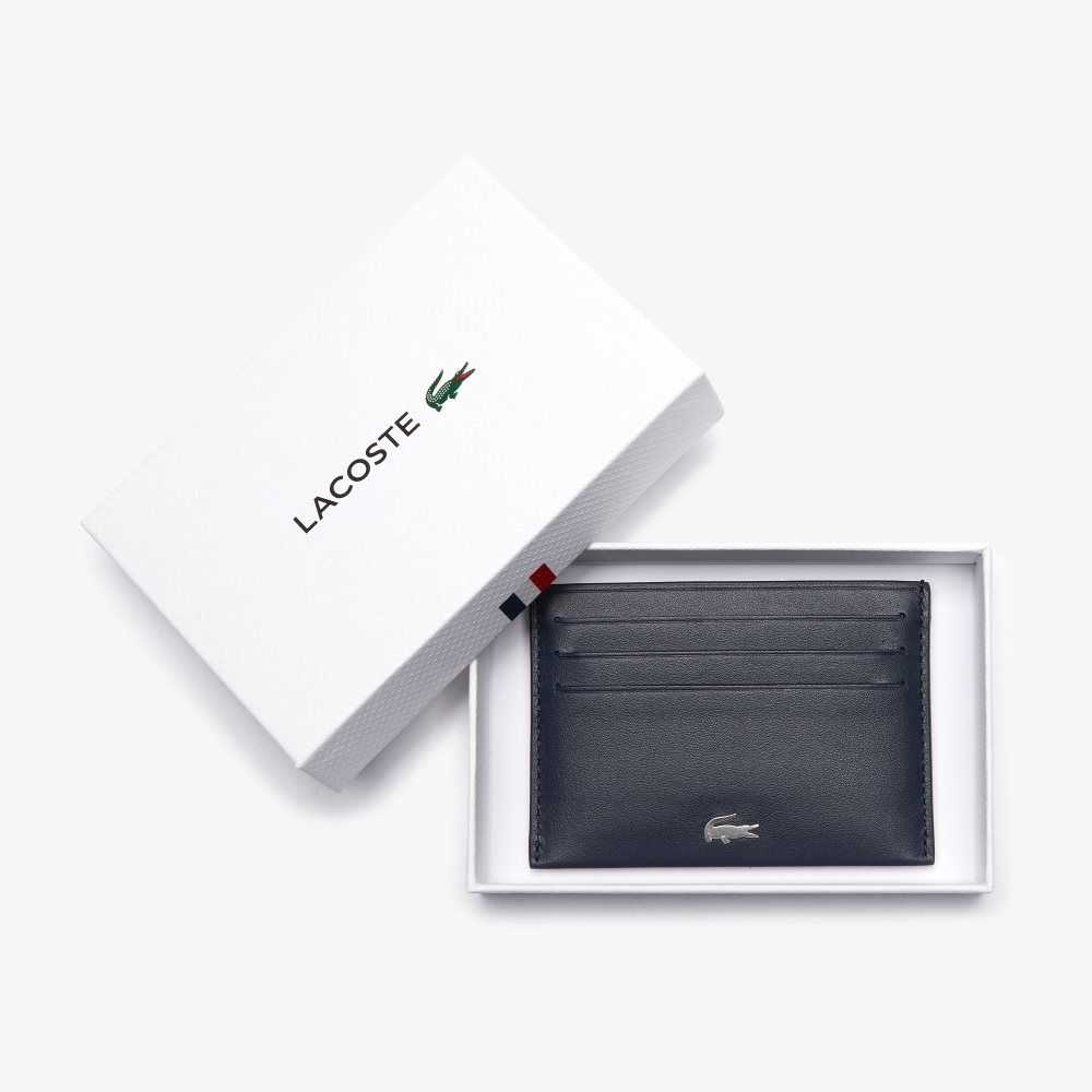 Lacoste Fitzgerald Cuero Card Holder Azul Marino | 0215-LBZMQ