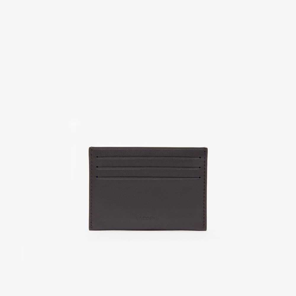 Lacoste Fitzgerald Cuero Card Holder Marrones Oscuro | 1865-BULON