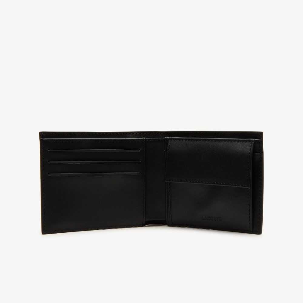 Lacoste Fitzgerald Cuero Wallet And Card Holder Set Negras | 8021-HRUTJ