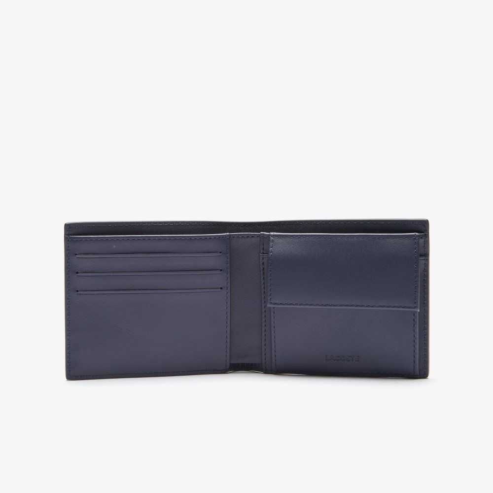 Lacoste Fitzgerald Cuero Wallet Azul Marino | 4835-INESZ