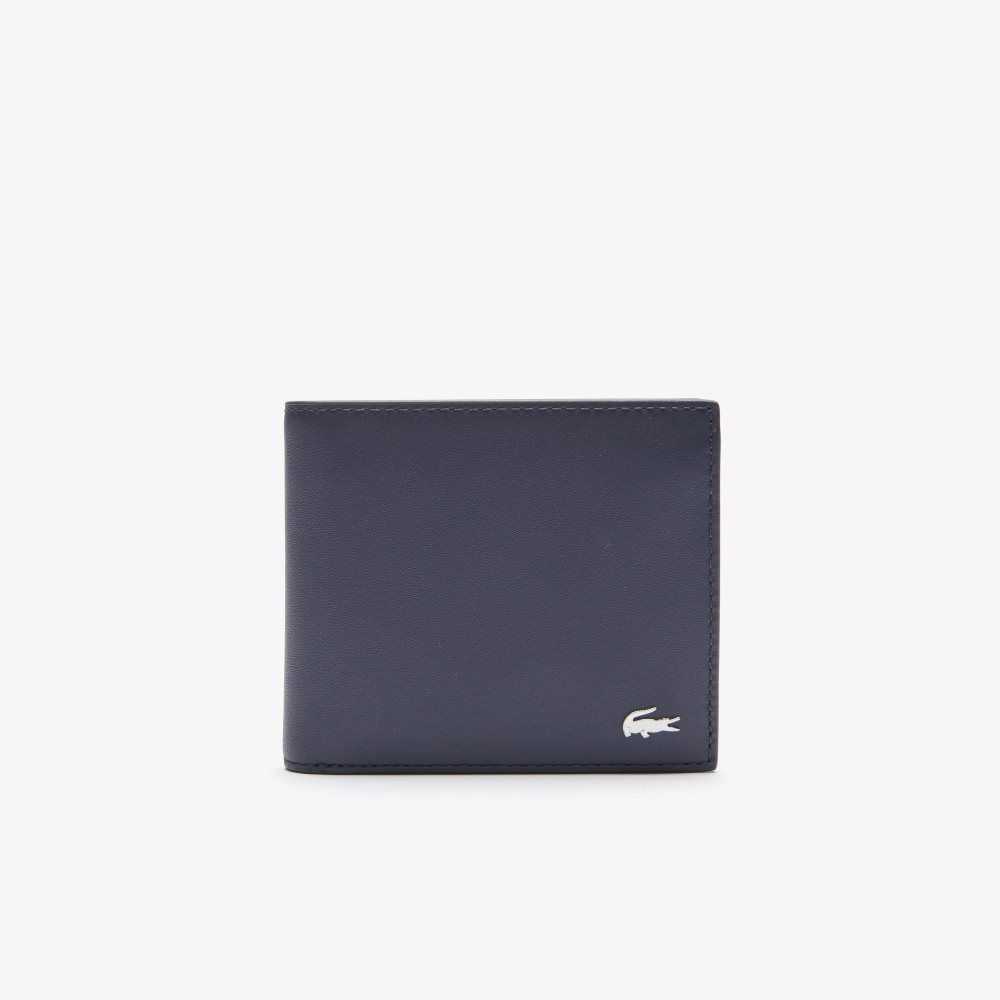 Lacoste Fitzgerald Cuero Wallet Azul Marino | 4835-INESZ