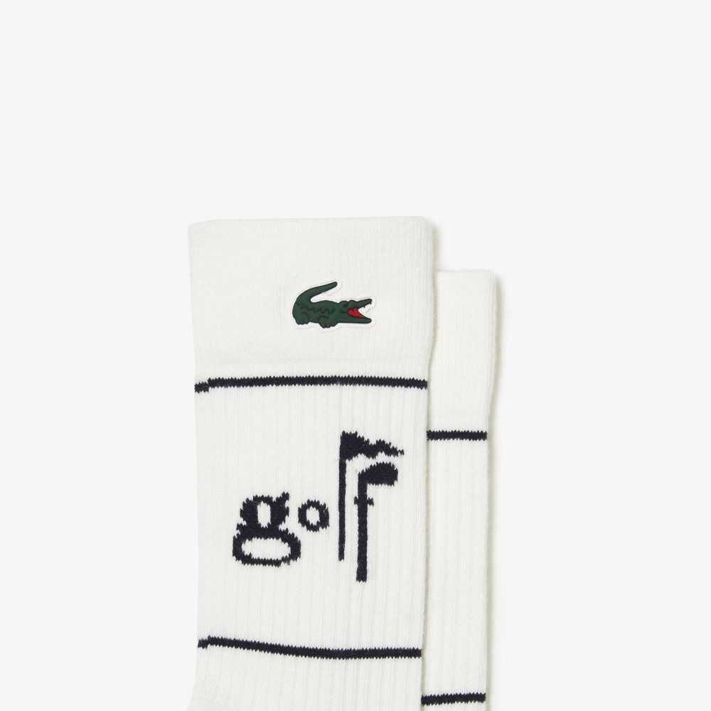 Lacoste Golf Lettering Blancas Azul Marino Azules | 1268-IJEGF