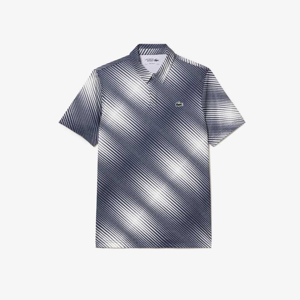 Lacoste Golf Printed Recycled Polyester Blancas Azul Marino Azules | 2407-SJRAY